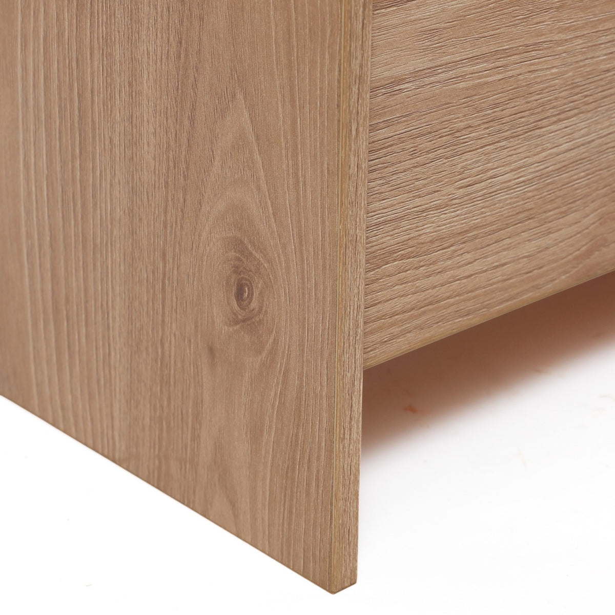 19" 2-Drawer Side Table with Rounded Corners & Wood Grain