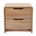 19" 2-Drawer Side Table with Rounded Corners & Wood Grain
