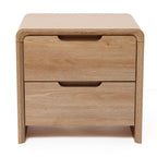 19" 2-Drawer Side Table with Rounded Corners & Wood Grain