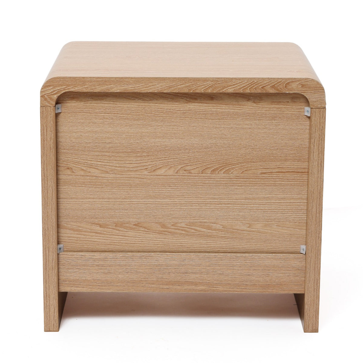 19" 2-Drawer Side Table with Rounded Corners & Wood Grain