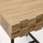 16" Rustic Modern 1-Drawer Side Table with Metal Legs End Table