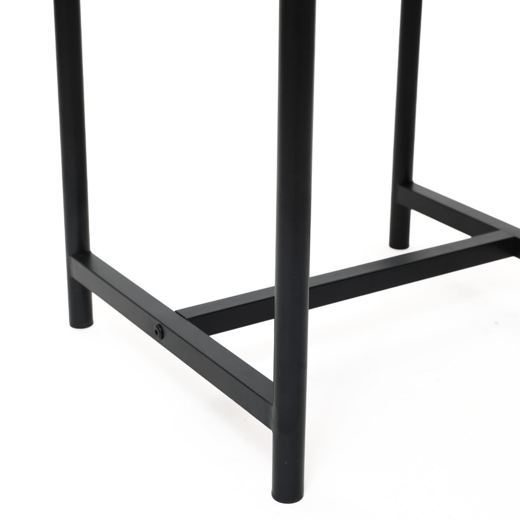 16" Rustic Modern 1-Drawer Side Table with Metal Legs End Table