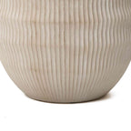 Canyon Round Fluted MgO Planter, Beige, 15"