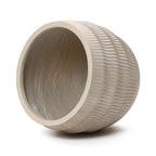 Canyon Round Fluted MgO Planter, Beige, 15"