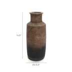 Tall Narrow Terracotta Vase, Brown Ombre, 15"