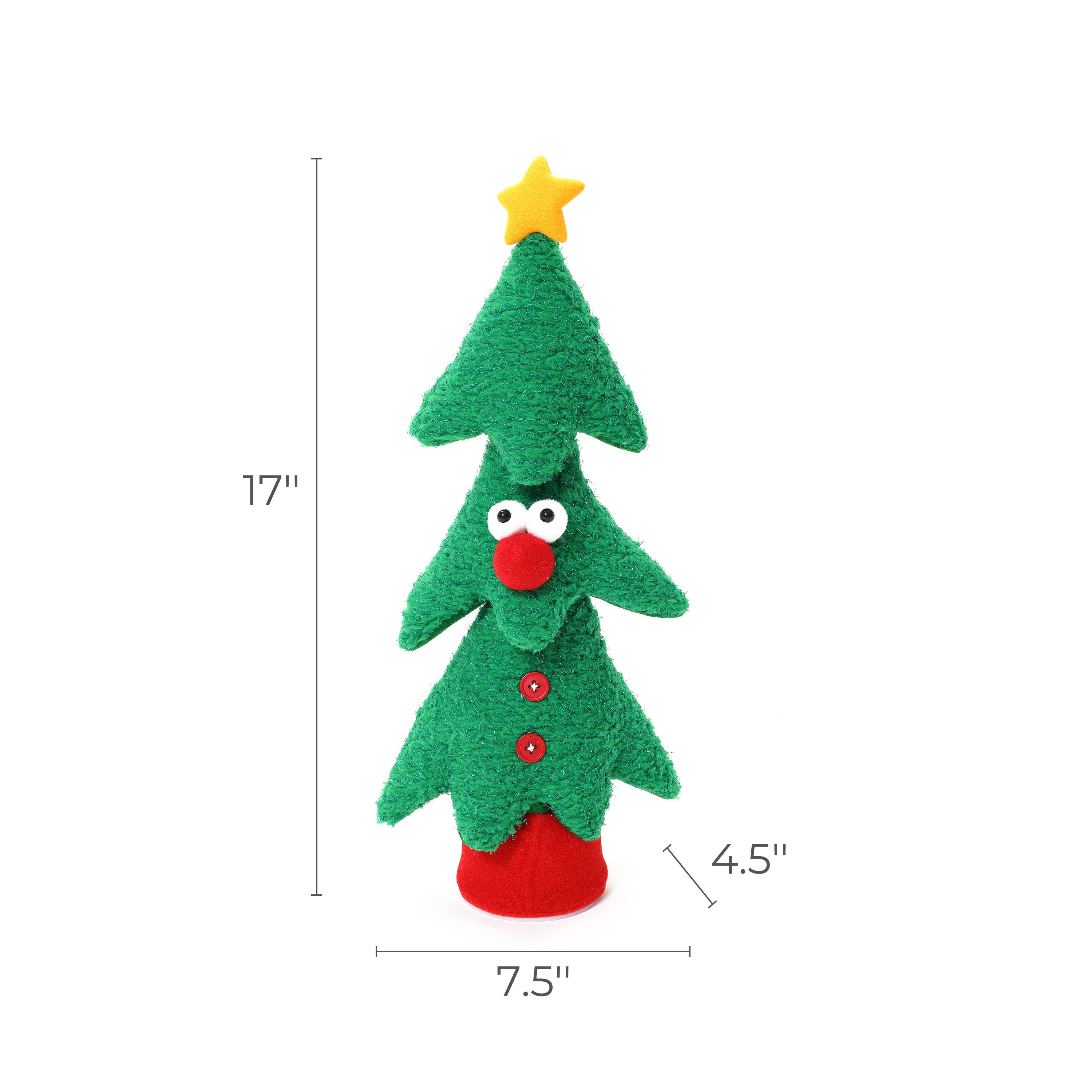 Animated Singing Green Christmas Tree Holiday Decoration, Battery Operated