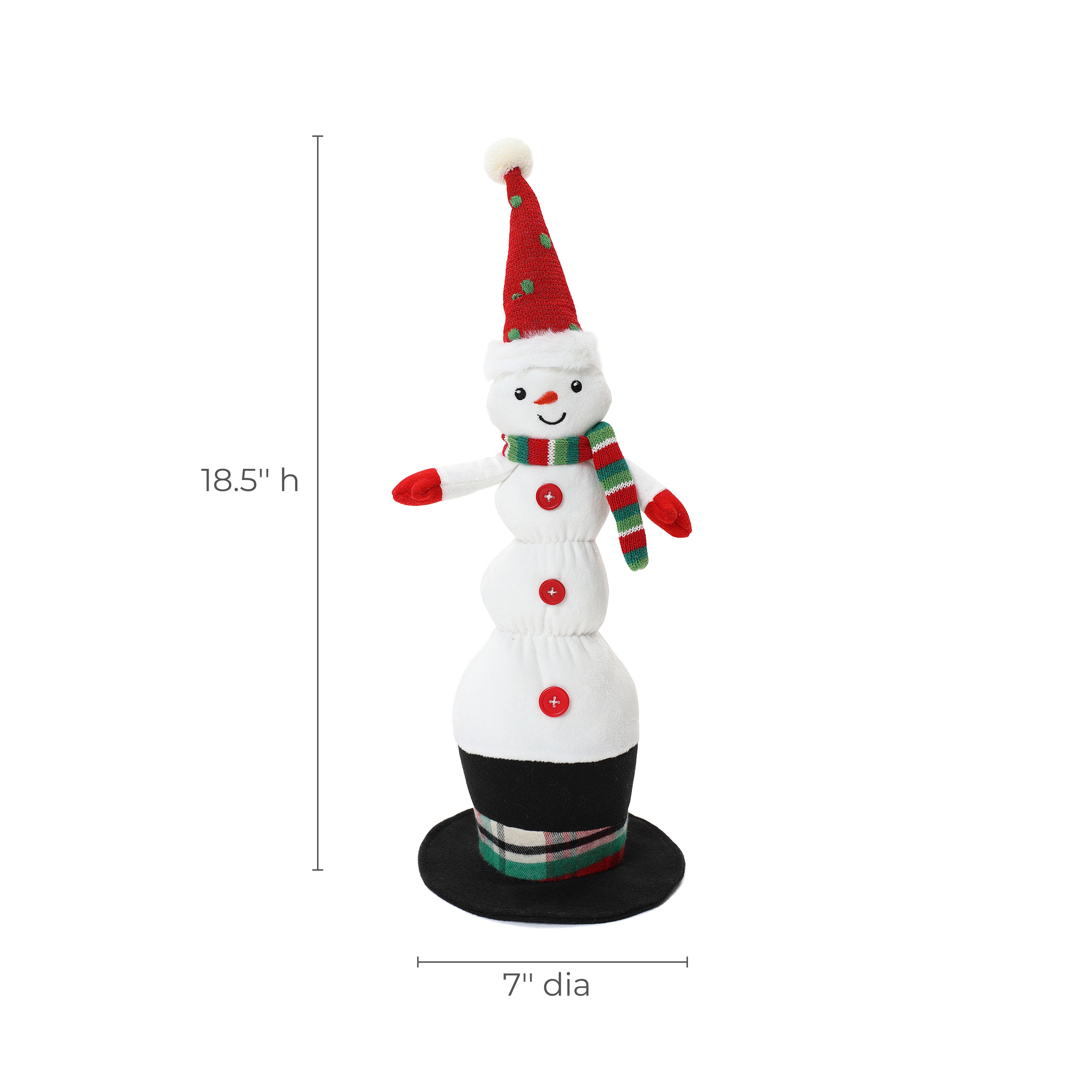 Animated Singing 18.5" Tall Snowman Holiday Decoration, Battery Operated