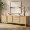 Hazel Oak Manufactured Wood TV Console with Storage & Rubberwood Legs
