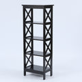 4-Shelf 48.42" H x 17.71" W Black Manufactured Wood X-Sides Bookcase