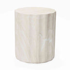 Estate Stone Stool MgO Side Table, Marbled Beige