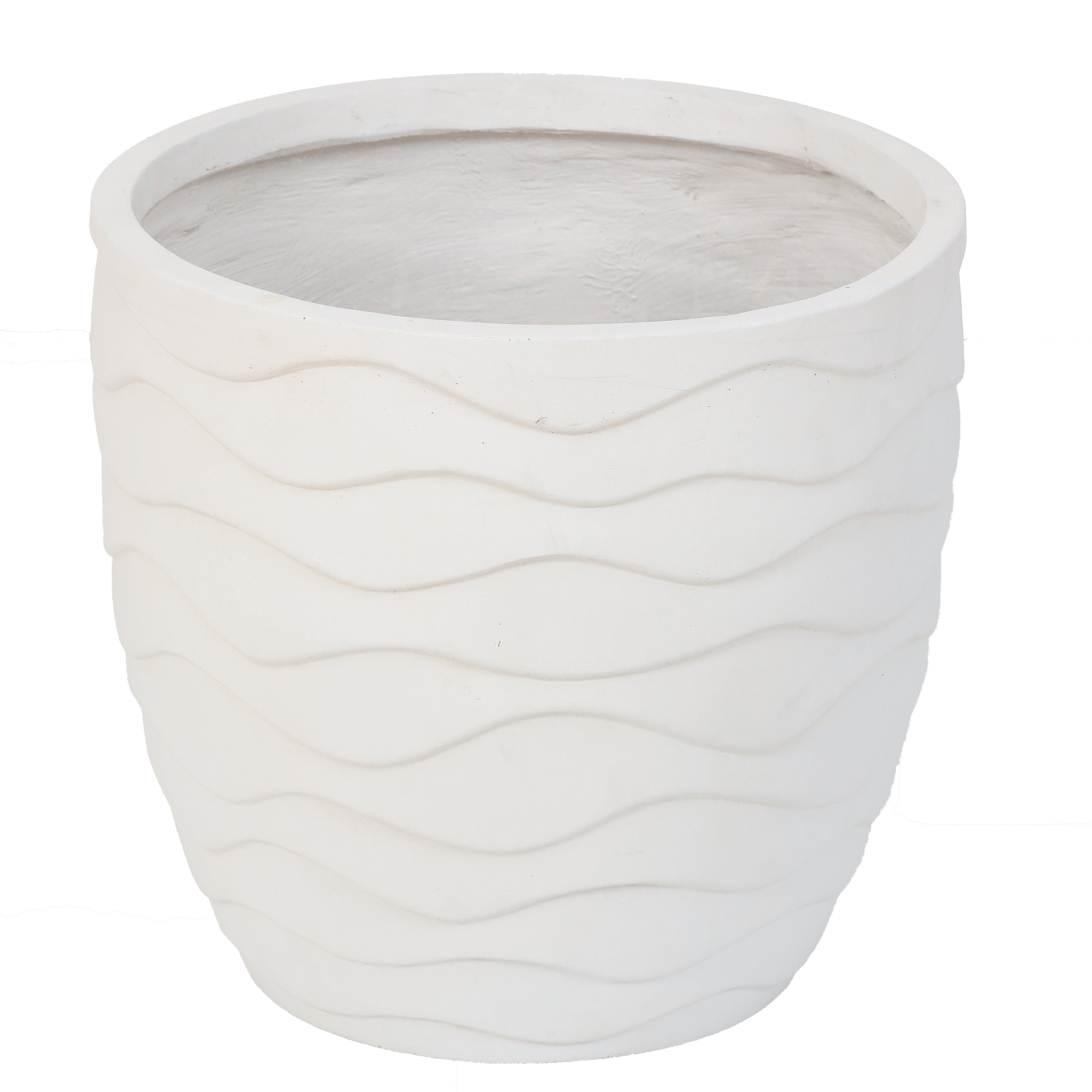 White Waves 14.63in. Round Planter