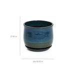 Blue Green Ombre Round Decorative Ceramic Garden Bowl, 12"