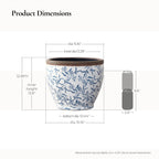 Cobalt Vine Large Ceramic Indoor Outdoor Garden Planter, 15.6"