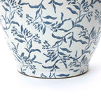 Strata Round Ceramic Planter, Blue Floral, 13"