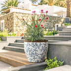 Cobalt Vine Tabletop Decorative Ceramic Planter, 12.6"