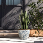 Cobalt Vine Tabletop Decorative Ceramic Planter, 12.6"