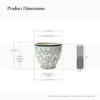 Green Paisley Tabletop Decorative Ceramic Planter Pot, 11.6"