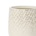Dune Round Textured Mg0 Planter, Gradient Off-White, 14.5"