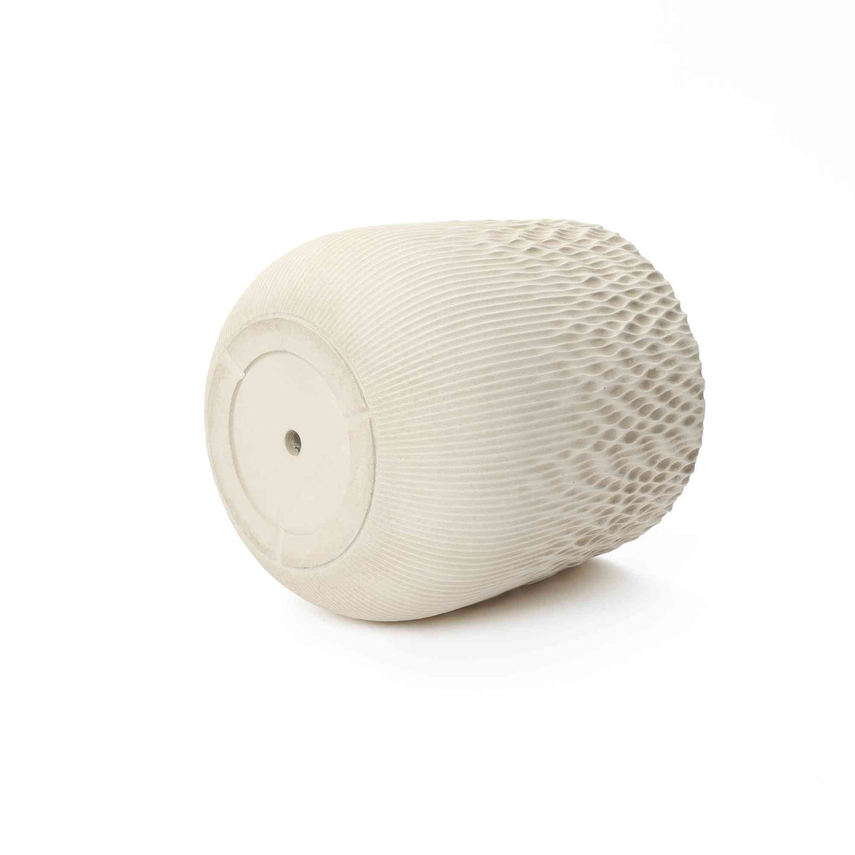 Dune Round Textured Mg0 Planter, Gradient Off-White, 14.5"