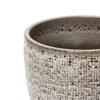 Basin Stone-Textured Ceramic Planter, Grid Gray, 11"