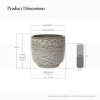 Textured Gray Grid Ceramic Garden Planter Pot, 15.75"
