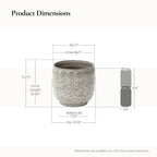 Gray Grid Tabletop Ceramic Indoor Outdoor Planter Pot, 12"