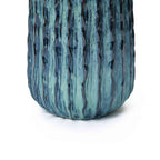 Cove Tall Fluted Ceramic Planter, Blue-Green Ombre, 17.5"
