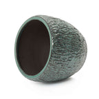Verdis Round Striated Ceramic Planter, Green Glaze, 12"