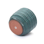 Veranda Round Textured Ceramic Planter, Green-Blue, 12"