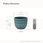 Veranda Round Textured Ceramic Planter, Green-Blue, 12"