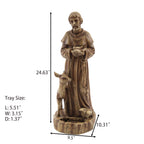 Saint Francis Resin Outdoor Religious Garden Statue, 24.6"