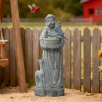 Saint Francis MgO Outdoor Birdfeeder Statue, 27.6"