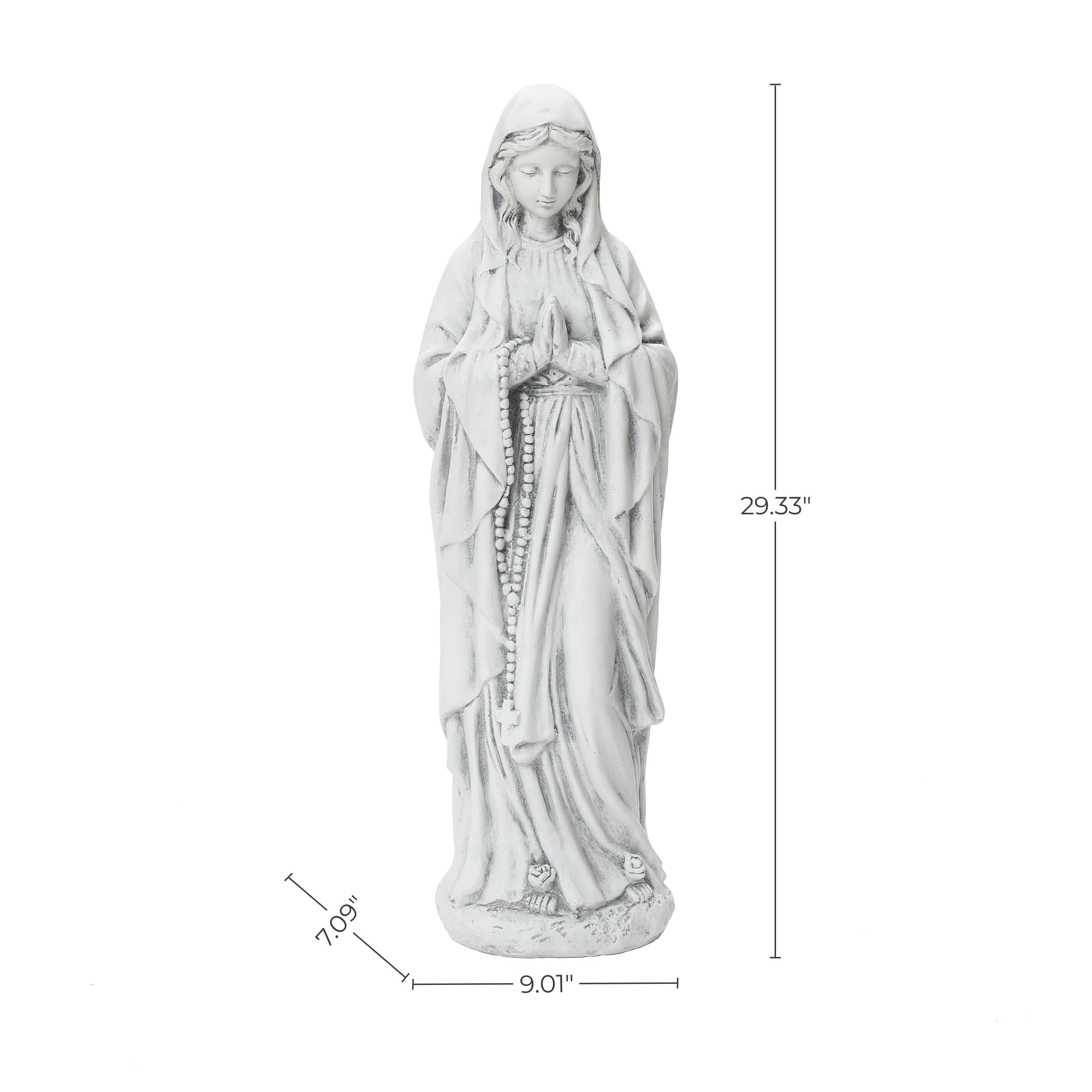 Praying Mary Outdoor Religious Garden Statue, 29.5"