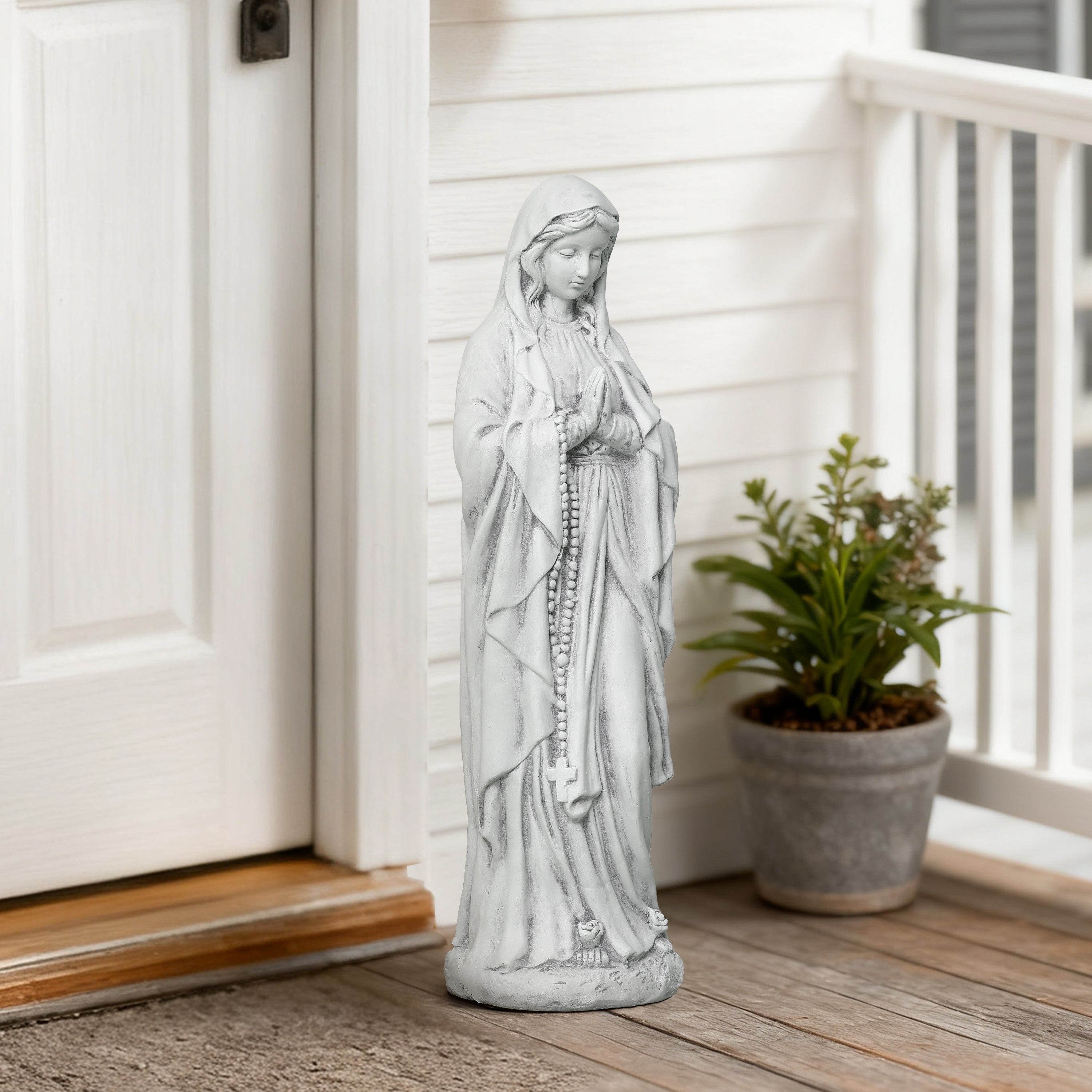 Praying Mary Outdoor Religious Garden Statue, 29.5"