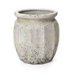 Linden Tall Stone-Effect MgO Planter, Rustic White, 18.5"