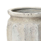 Linden Tall Stone-Effect MgO Planter, Rustic White, 18.5"