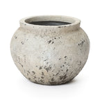 Linden Wide Stone-Effect MgO Planter, Rustic White, 12"