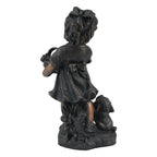 Girl and Bunny MgO Outdoor Decorative Garden Statue, 21.9"