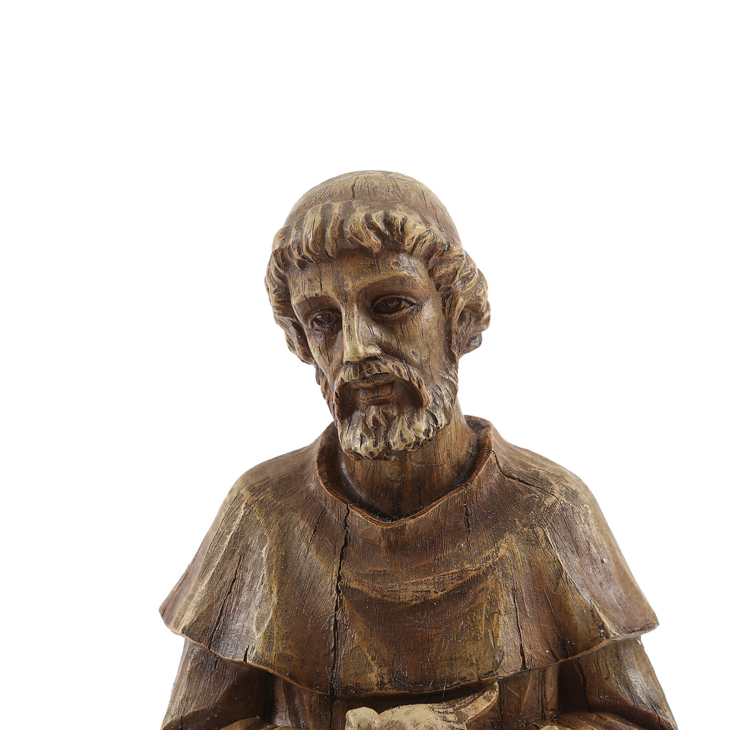 Saint Francis Resin Outdoor Religious Garden Statue, 24.6"