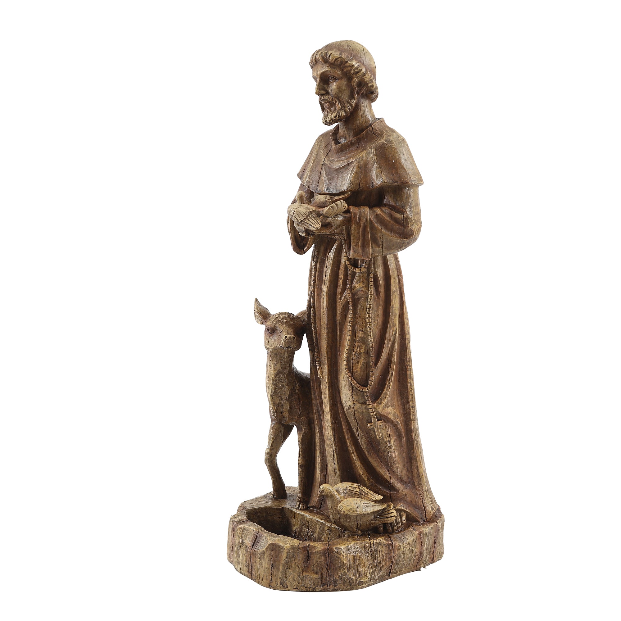 Saint Francis Resin Outdoor Religious Garden Statue, 24.6"