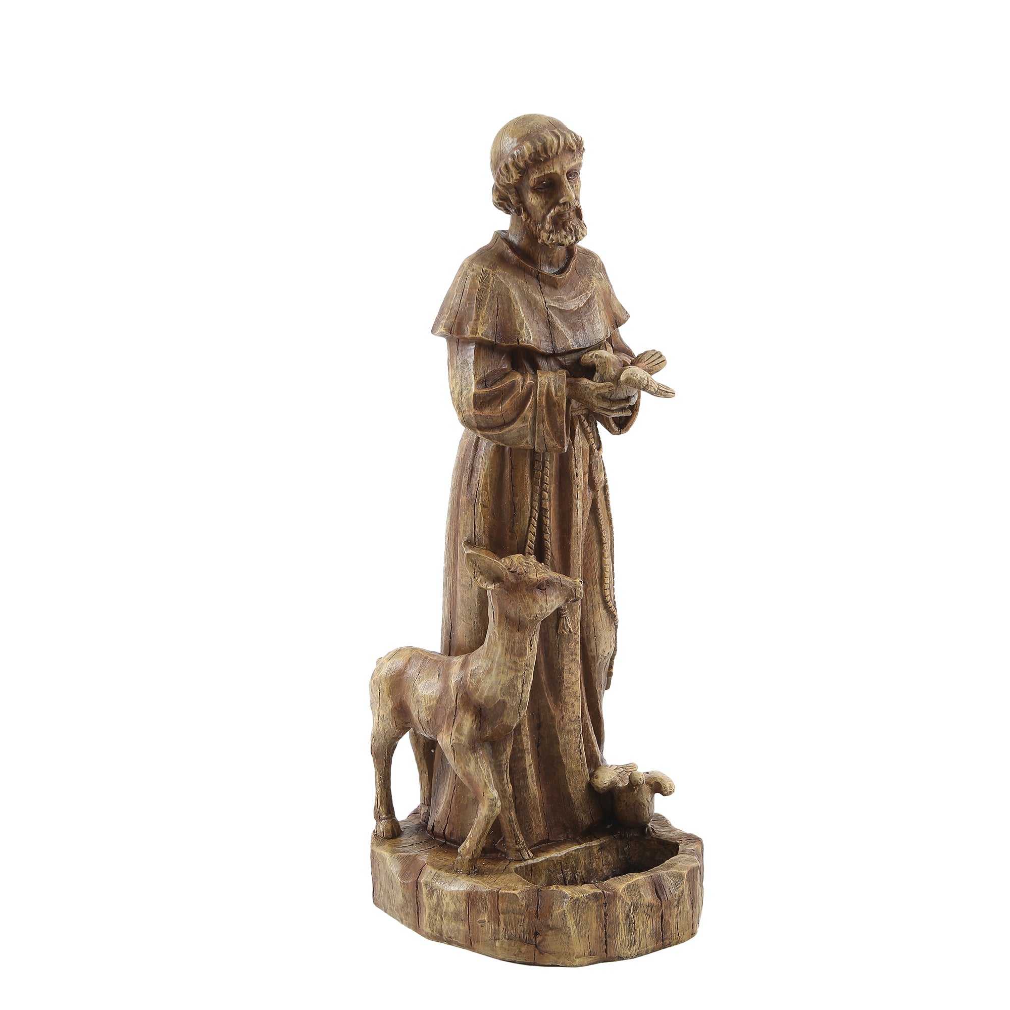 Saint Francis Resin Outdoor Religious Garden Statue, 24.6"