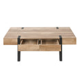 White Oak Wood Finish Coffee Table with Storage