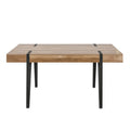 White Oak Wood Finish and Metal Dining Table